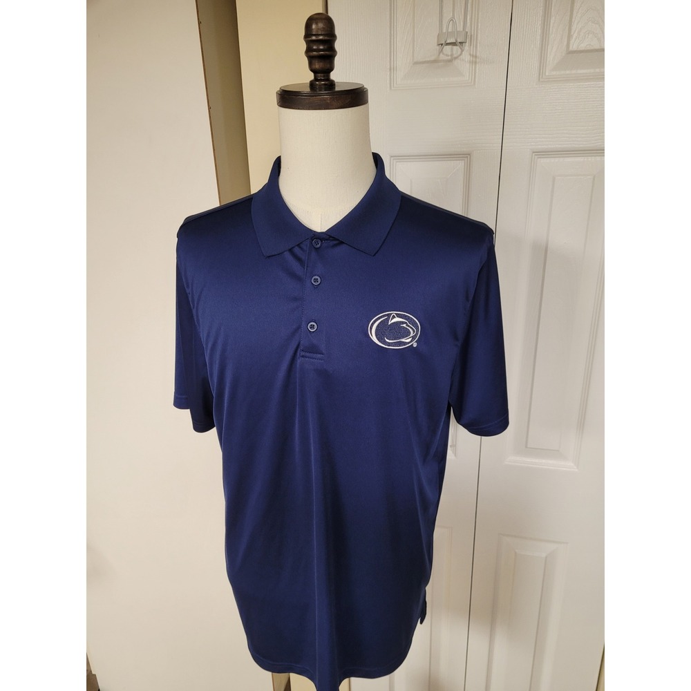 Penn State Nittany Lions Mens Navy Performance Polo Shirt Embroidered Size XL